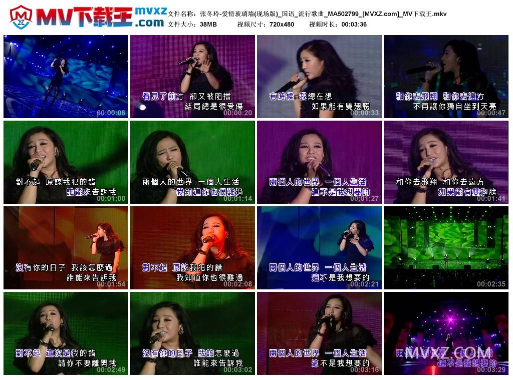 张冬玲-爱情玻璃墙(现场版)_国语_流行歌曲_MA502799